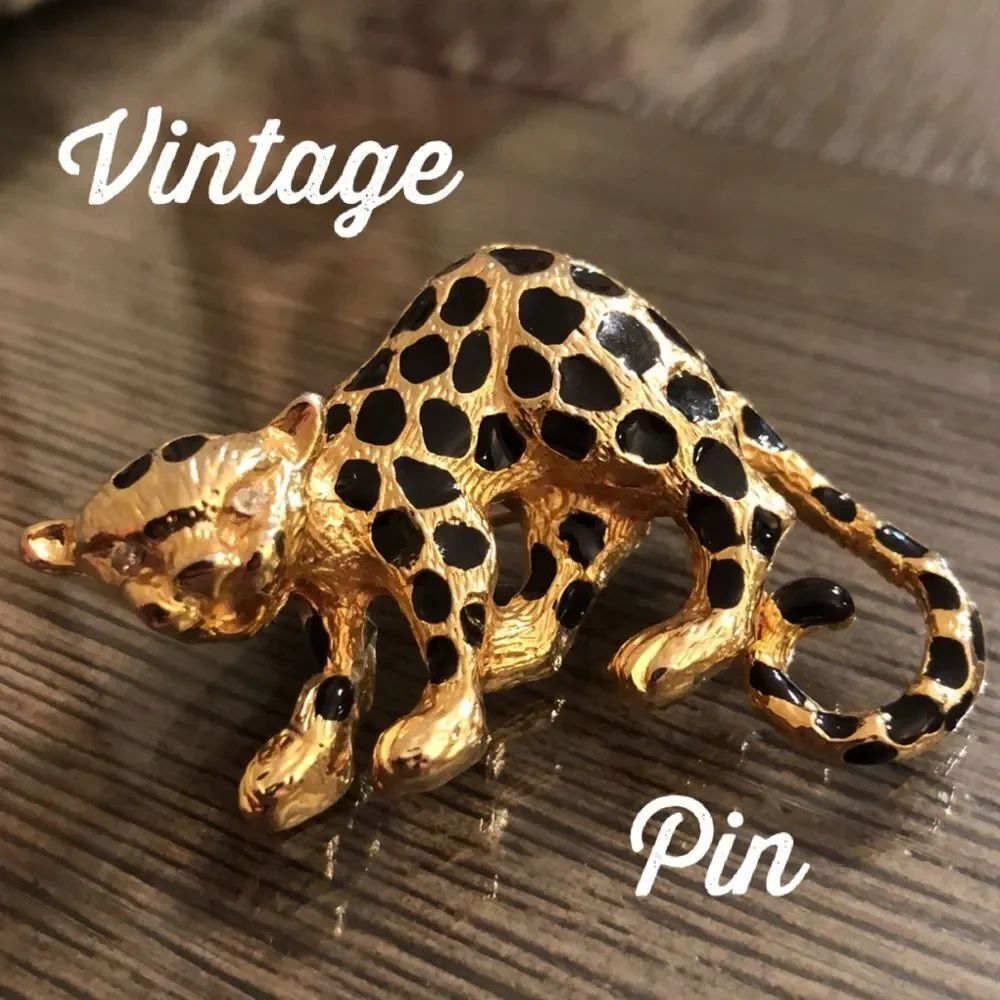 Vintage Leopard Cat Enamel Pin Wild Cat Pin